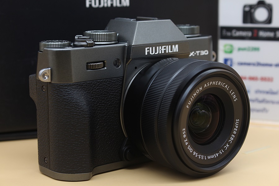 ขาย Fujifilm X-T30 + lens Kit 15-45mm(Charcoal Silver) อดีตประกันศูนย์ สภาพสวย เมนูไทย อุปกรณ์ครบกล่อง จอติดฟิล์มแล้ว  อุปกรณ์และรายละเอียดของสินค้า 1.Body